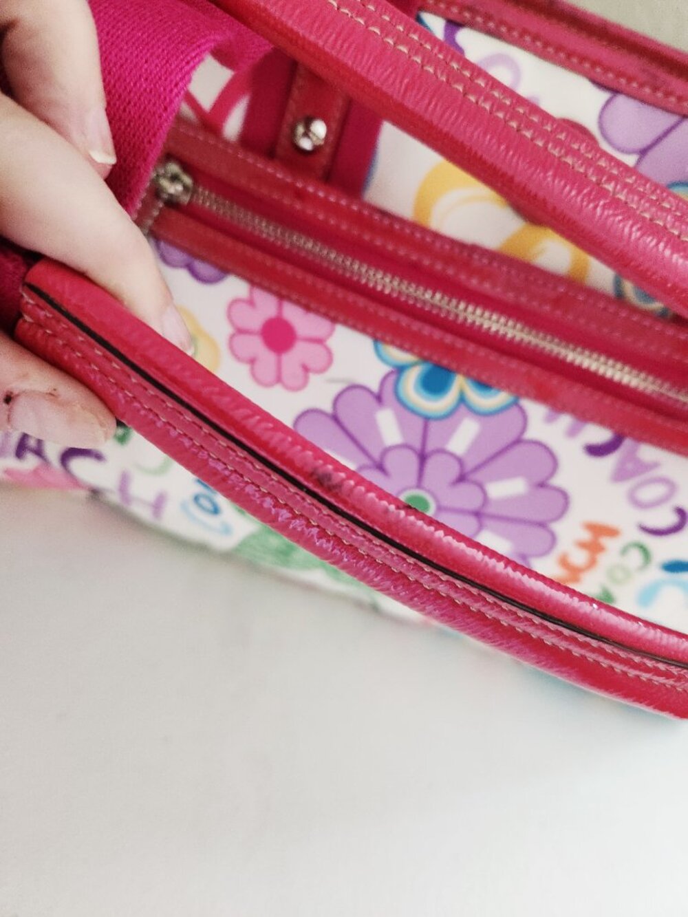 Vintage Coach Daisy Multi Color Floral Satchel Purse - Picture 12 of 15
